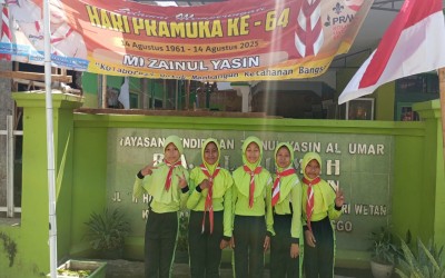 PEMBENTANGAN BANNER DALAM RANGKA HARI PRAMUKA KE-64